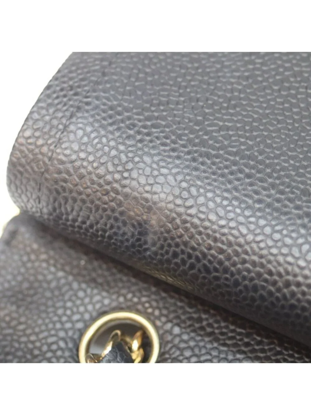 Chanel Black Caviar Gold Quilted 25 Shoulder Bag